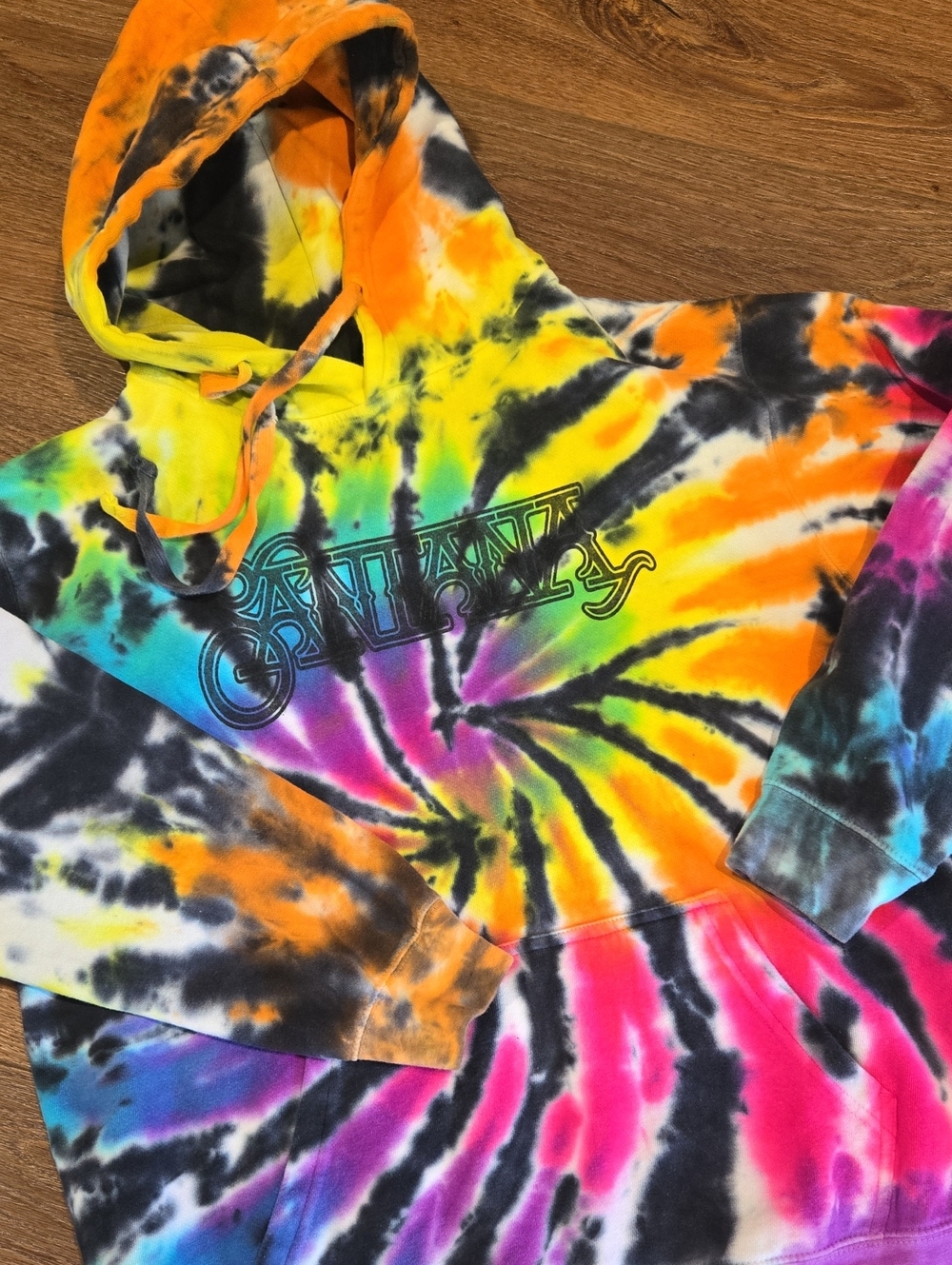 ZUNI SPORTSWEAR TIE DYE SANTANA GRAPHIC HOODIE..SIZE LARGE.. #8136